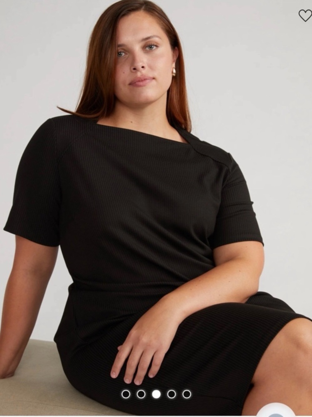 Universal Standard envelope neck ponte knit dress in solid slate gray - NWT